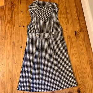 Herringbone dress with cowl neck